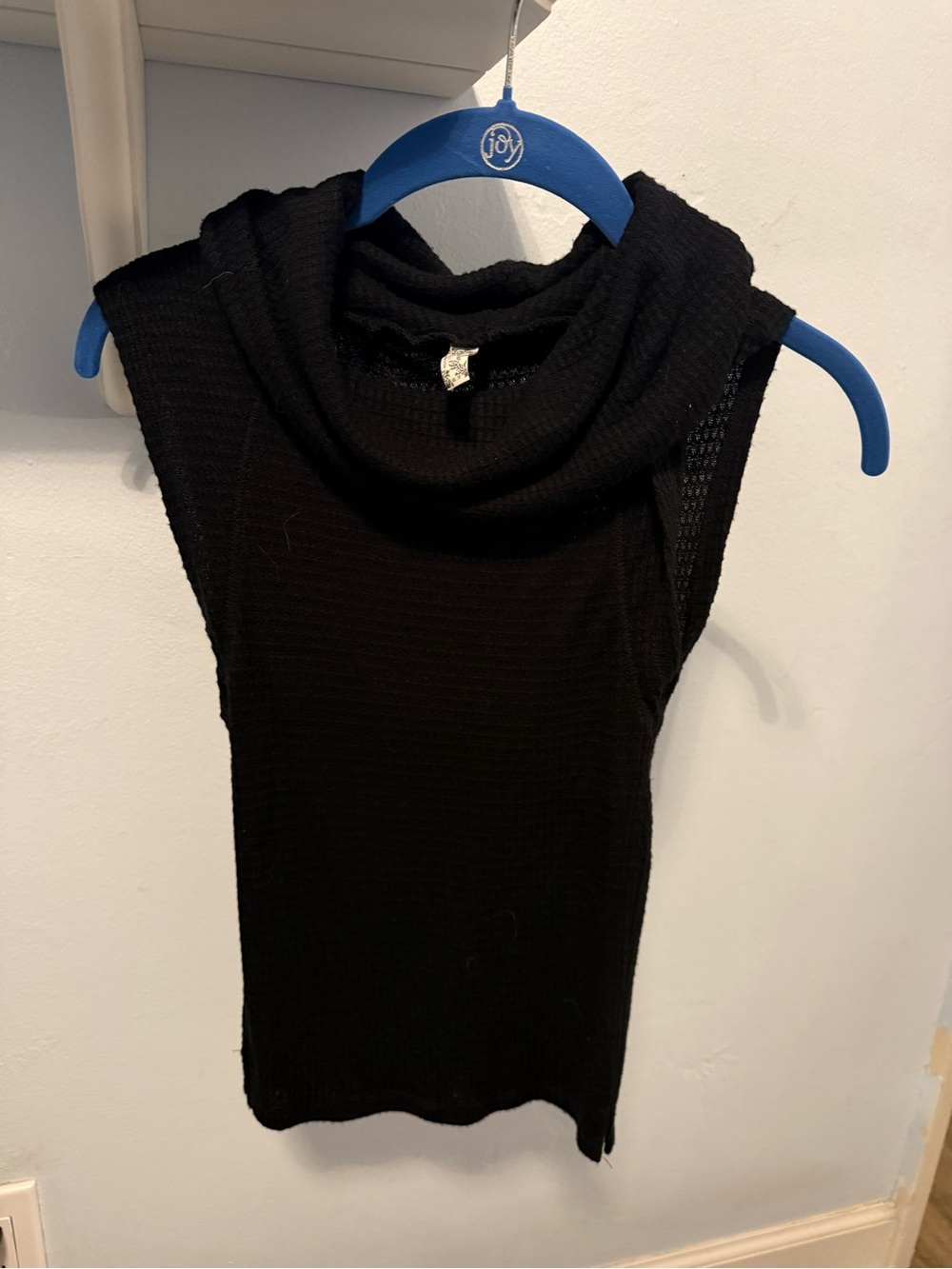 Free People Black Sleeveless Cowl Neck Women's Shirt